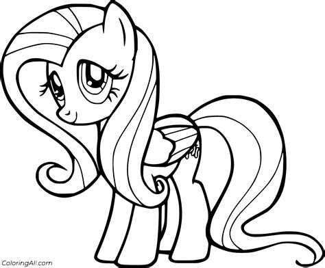 fluttershy colouring pages